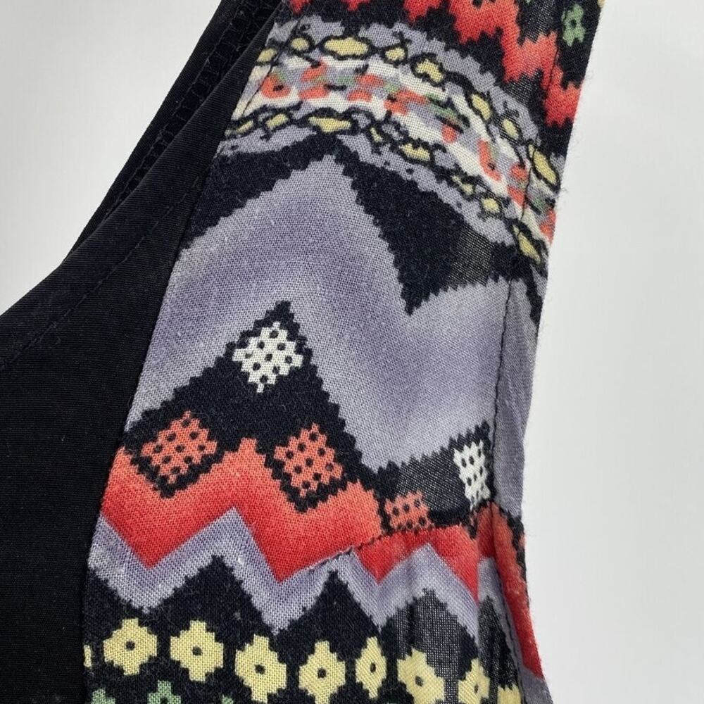 One & Only Tunic‎ Womens Small Shirt Black Boho Patchwork Urban Outfitters - Picture 5 of 6